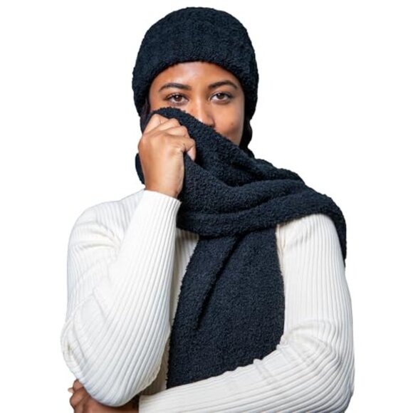Cozy Chunky Cable Knit Beanie & Scarf Set Unisex Winter Warm main image 7